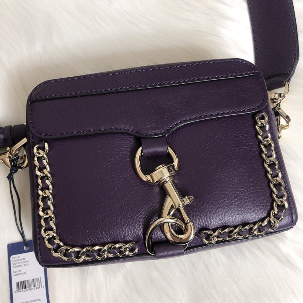 NEW! Rebecca Minkoff woven chain purple camera bag - Picture 2 of 8